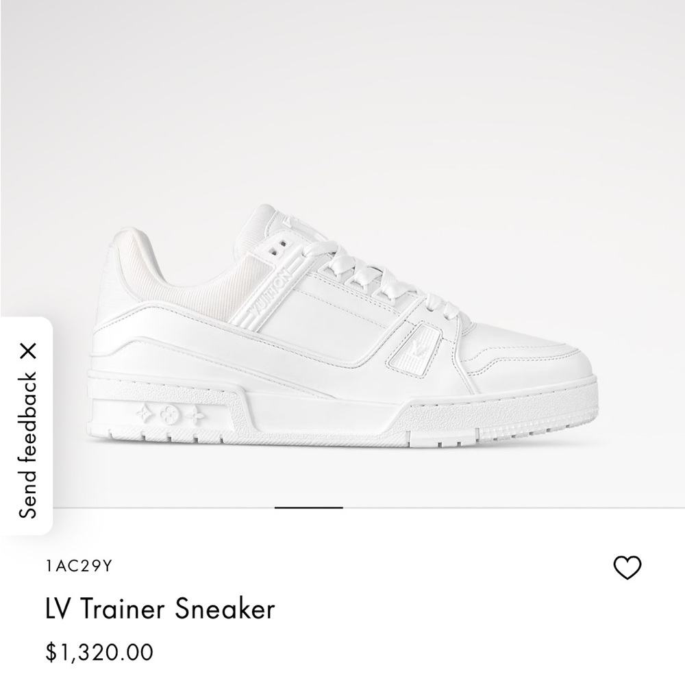 Louis Vuitton White Leather Sneakers authentic